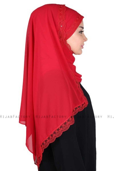 Carin - Rood Praktisch Chiffon Hijab