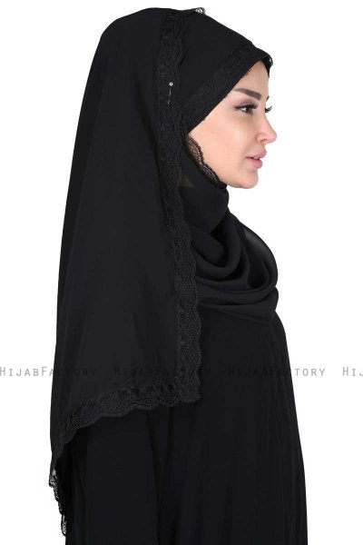 Carin - Zwart Praktisch Chiffon Hijab