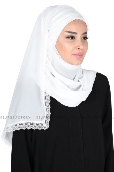 Carin - Wit Praktisch Chiffon Hijab