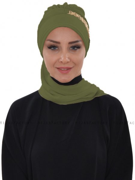 Carmen Khaki Praktisk Hijab Ayse Turban 325417-1
