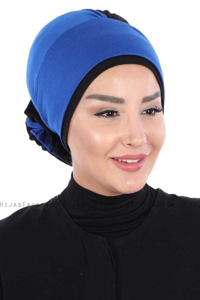 Clara - Blauw & Zwart Katoen Turban