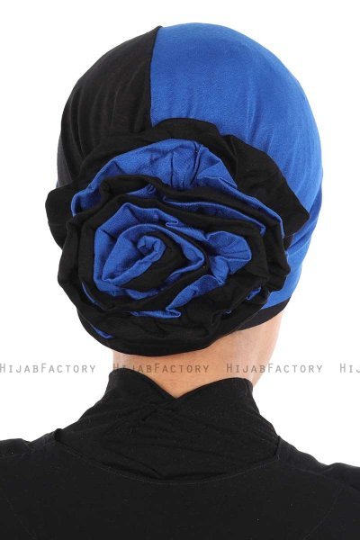 Clara - Blauw & Zwart Katoen Turban