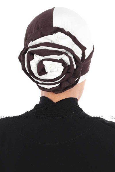 Clara - Bruin & Creme Katoen Turban