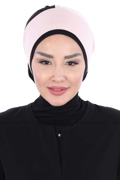 Clara - Oudroze & Zwart Katoen Turban