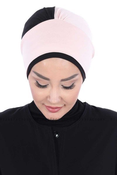 Clara - Oudroze & Zwart Katoen Turban