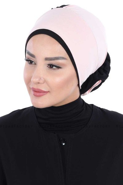 Clara - Oudroze & Zwart Katoen Turban