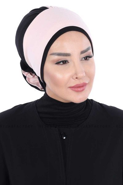 Clara - Oudroze & Zwart Katoen Turban
