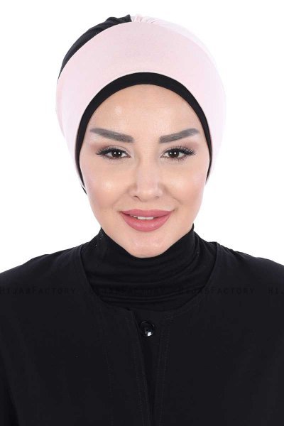 Clara - Oudroze & Zwart Katoen Turban
