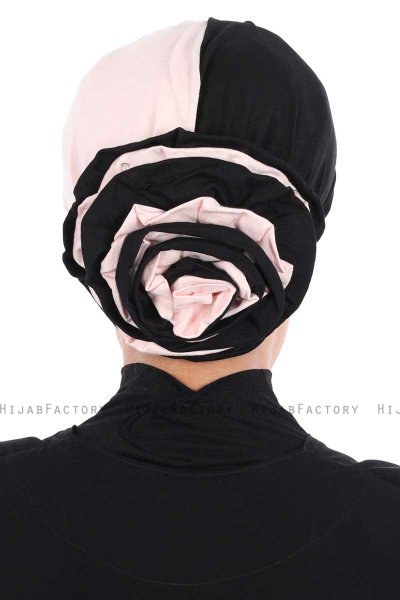 Clara - Oudroze & Zwart Katoen Turban