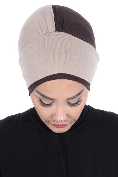 Clara - Taupe & Bruin Katoen Turban