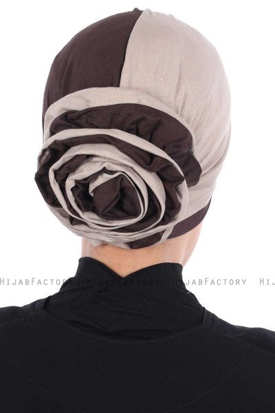 Clara - Taupe & Bruin Katoen Turban