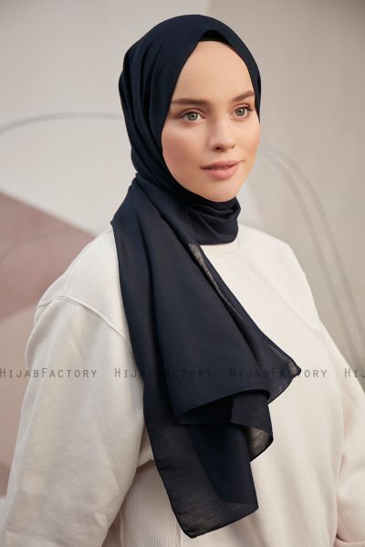 Silky Plain - Marineblauw Hijab