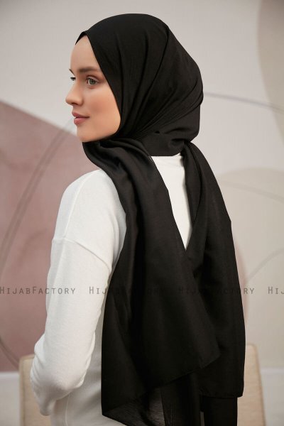 Silky Plain - Zwart Hijab