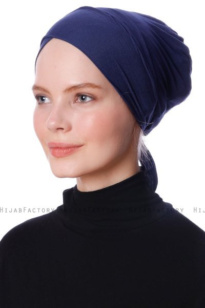 Defne - Marineblauw Parizien Onderkapje - Ecardin