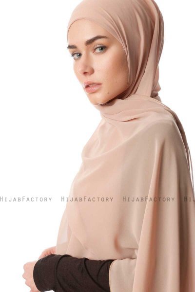 Derya - Beige Praktisch Chiffon Hijab