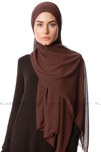 Derya - Bruin Praktisch Chiffon Hijab