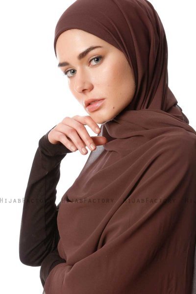 Derya - Bruin Praktisch Chiffon Hijab