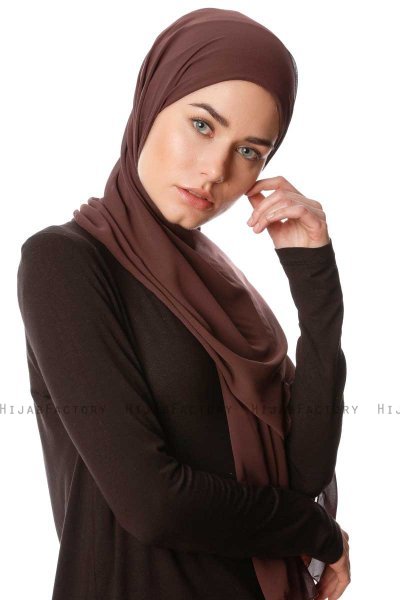 Derya - Bruin Praktisch Chiffon Hijab