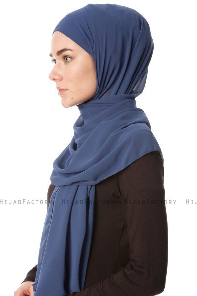 Derya - Indigo Praktisch Chiffon Hijab