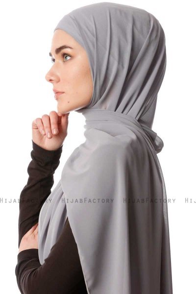 Derya - Donker Grijs Praktisch Chiffon Hijab