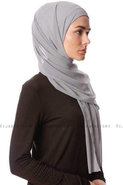 Derya - Donker Grijs Praktisch Chiffon Hijab