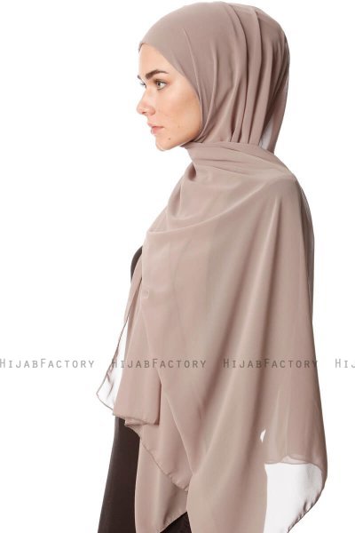 Derya - Licht Taupe Praktisch Chiffon Hijab