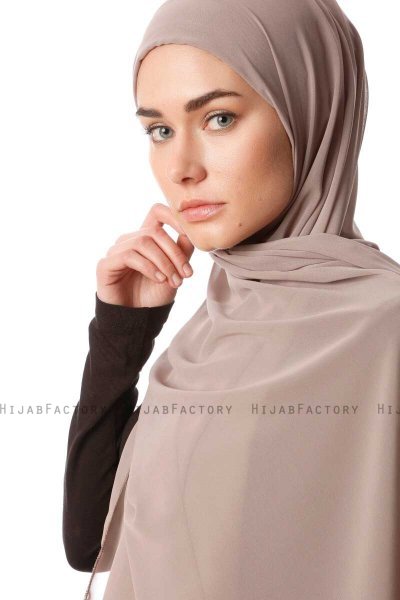 Derya - Licht Taupe Praktisch Chiffon Hijab