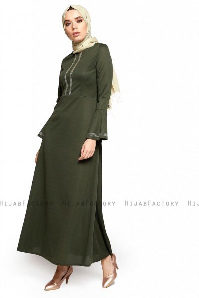 Deste - Khaki Jurk - Miss Halima