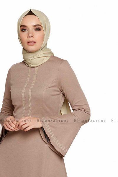 Deste - Taupe Jurk - Miss Halima