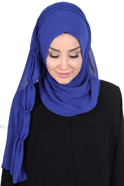 Disa - Blauw Praktisch Chiffon Hijab