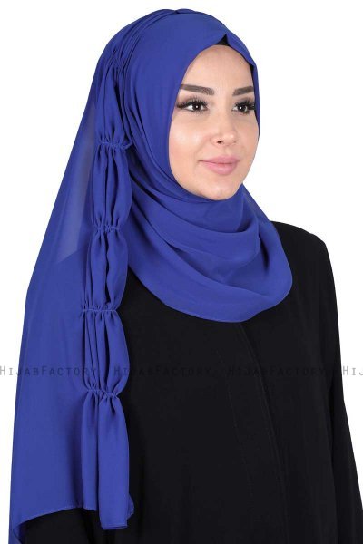Disa - Blauw Praktisch Chiffon Hijab