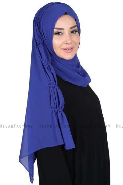 Disa - Blauw Praktisch Chiffon Hijab