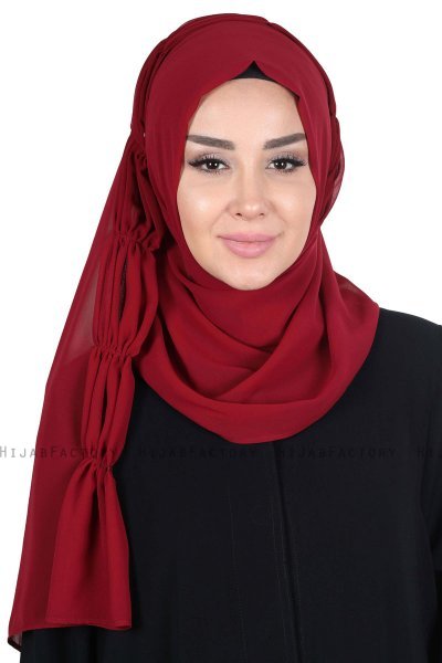Disa - Bordeaux Praktisch Chiffon Hijab