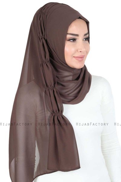 Disa - Bruin Praktisch Chiffon Hijab