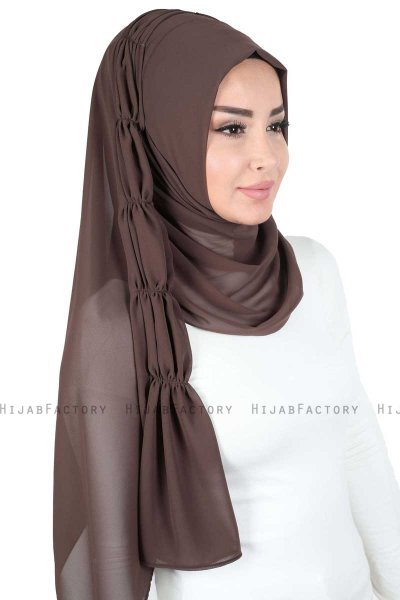 Disa - Bruin Praktisch Chiffon Hijab