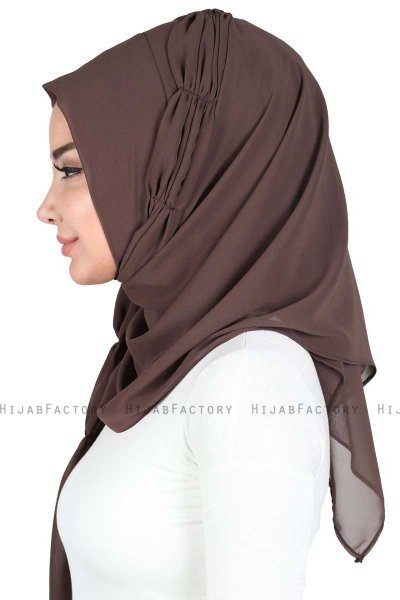 Disa - Bruin Praktisch Chiffon Hijab