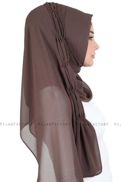Disa - Bruin Praktisch Chiffon Hijab