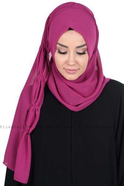 Disa - Fuchsia Praktisch Chiffon Hijab