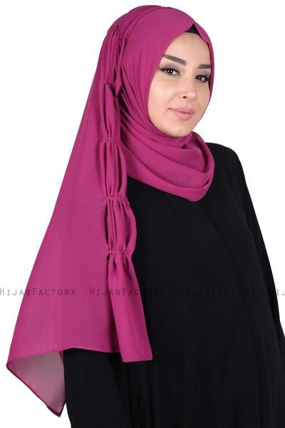 Disa - Fuchsia Praktisch Chiffon Hijab