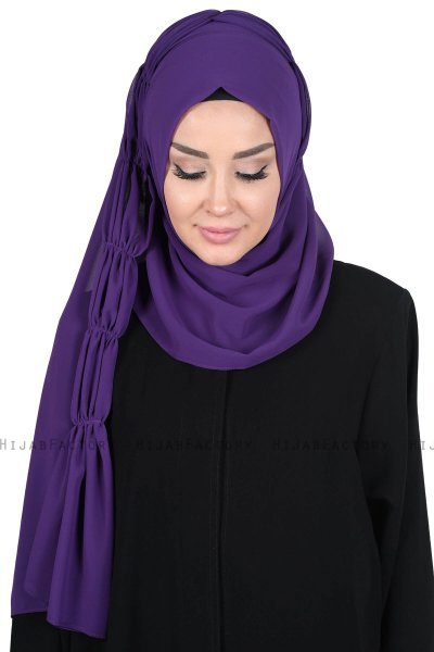 Disa - Purper Praktisch Chiffon Hijab