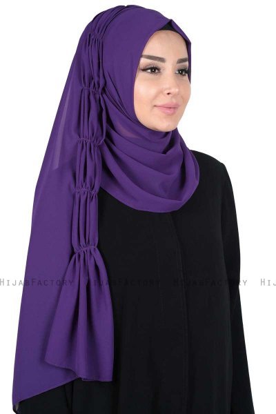 Disa - Purper Praktisch Chiffon Hijab