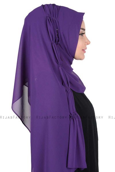 Disa - Purper Praktisch Chiffon Hijab