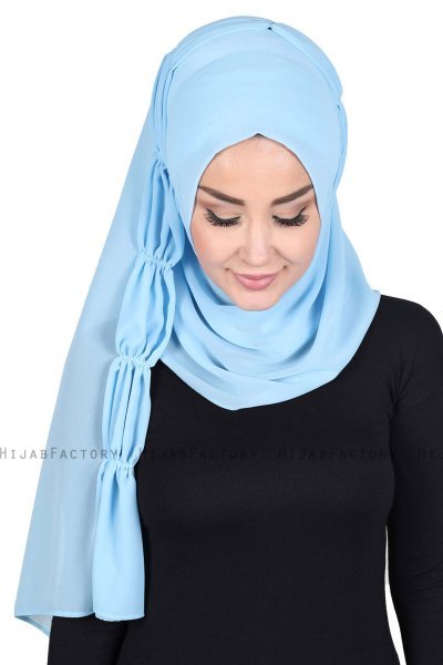 Disa - Lichtblauw Praktisch Chiffon Hijab