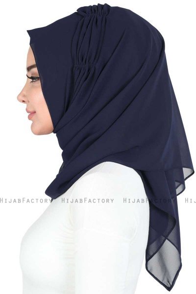 Disa - Marineblauw Praktisch Chiffon Hijab