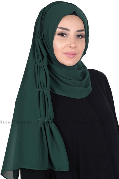 Disa - Donkergroen Praktisch Chiffon Hijab