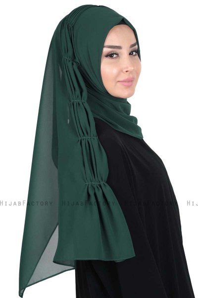 Disa - Donkergroen Praktisch Chiffon Hijab