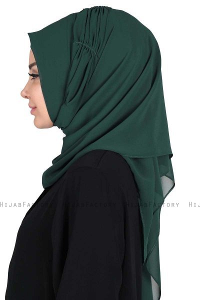 Disa - Donkergroen Praktisch Chiffon Hijab