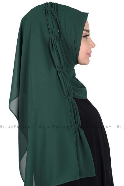 Disa - Donkergroen Praktisch Chiffon Hijab