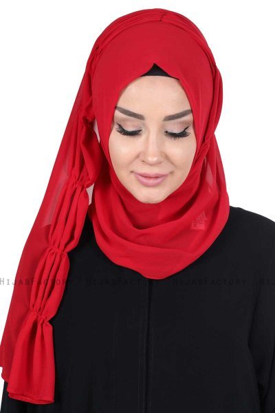 Disa - Rood Praktisch Chiffon Hijab