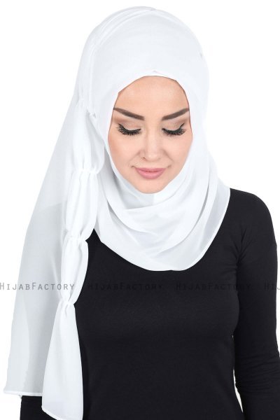 Disa - Wit Praktisch Chiffon Hijab